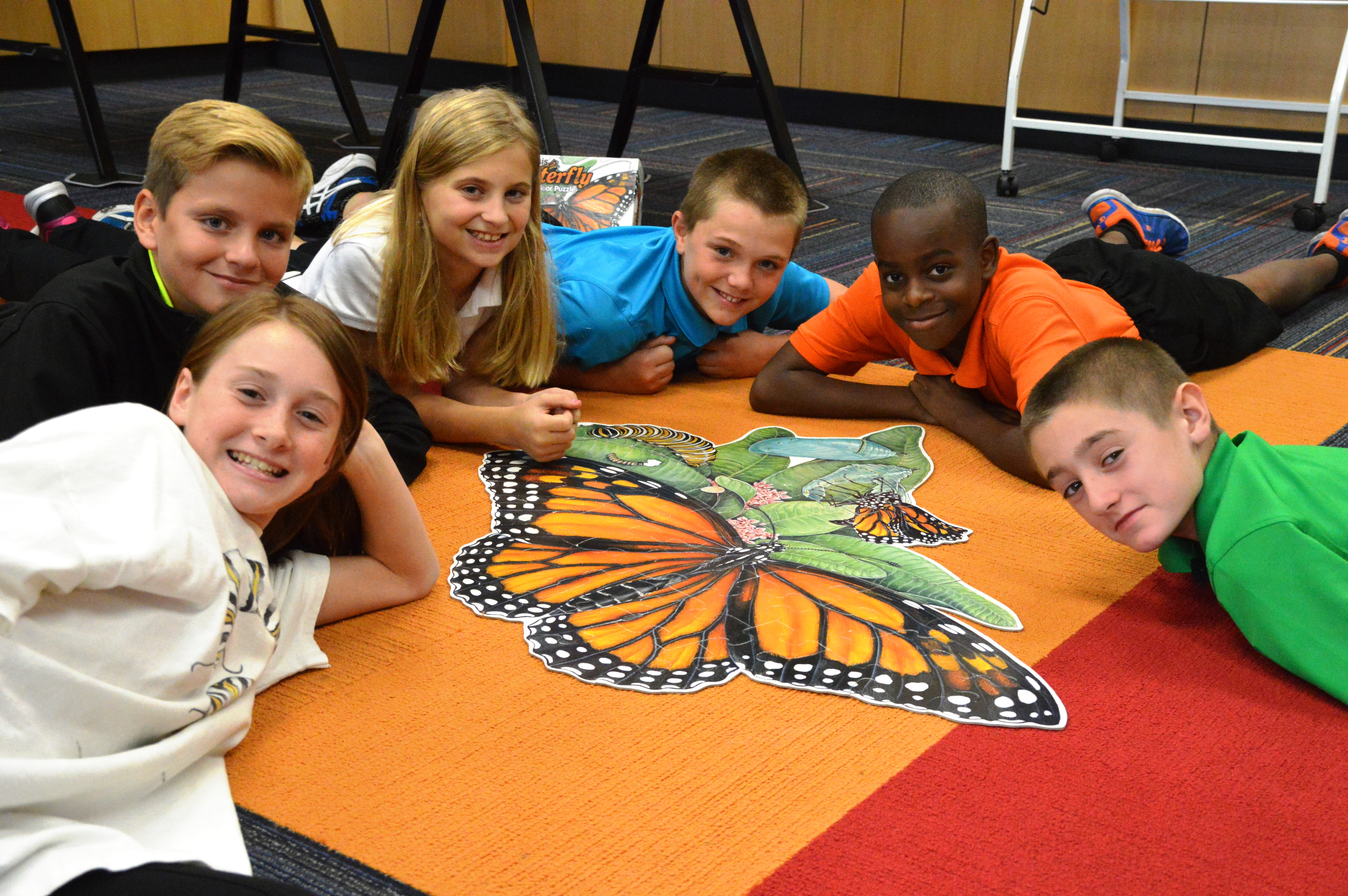 students with monarchs