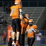 Football celebration on the field