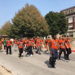 Photo of Football Players at the Homecoming Parade 