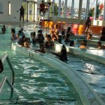Families swimming during family night