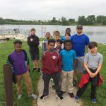 4th and 5th graders on fishing field trip with Mr. Guetzlaff to Prairie Lake South