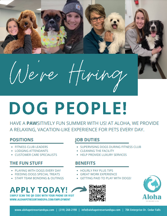 Aloha Pet Spa Hiring Advertisement